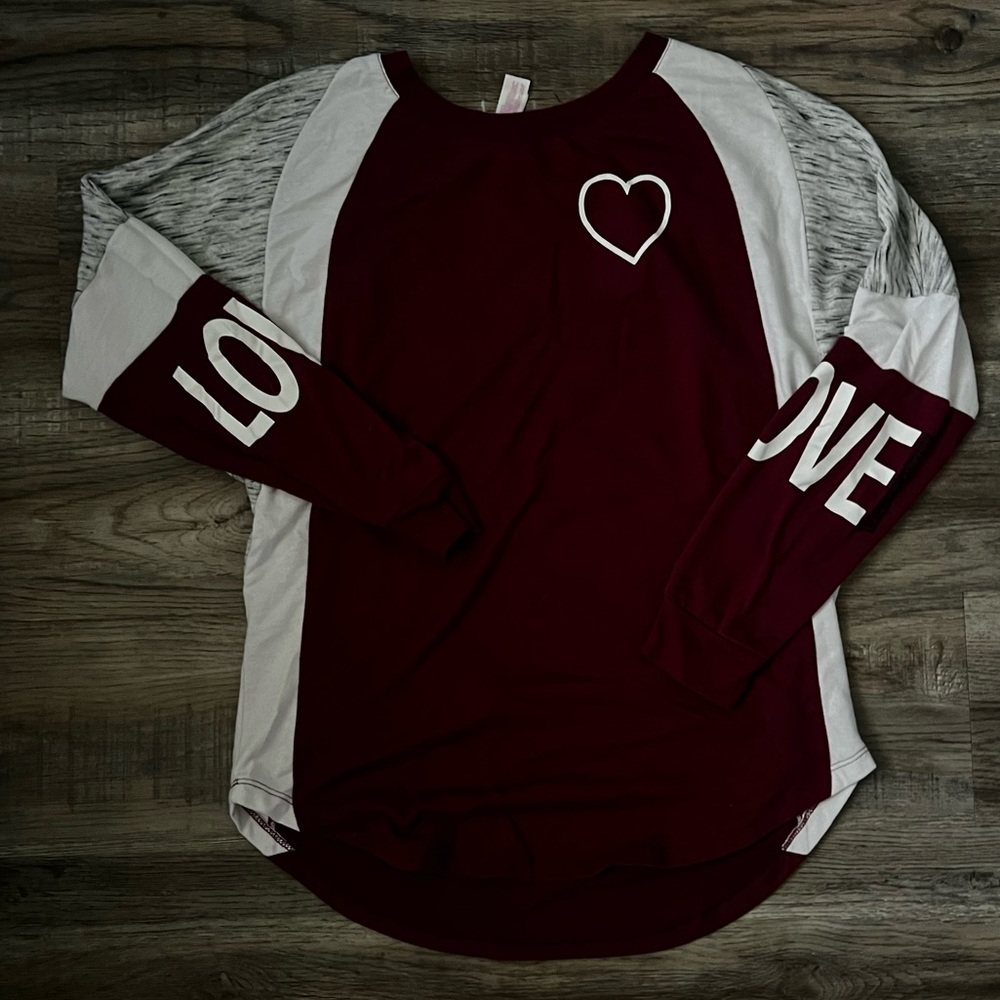 Maroon long sleeve t-shirt